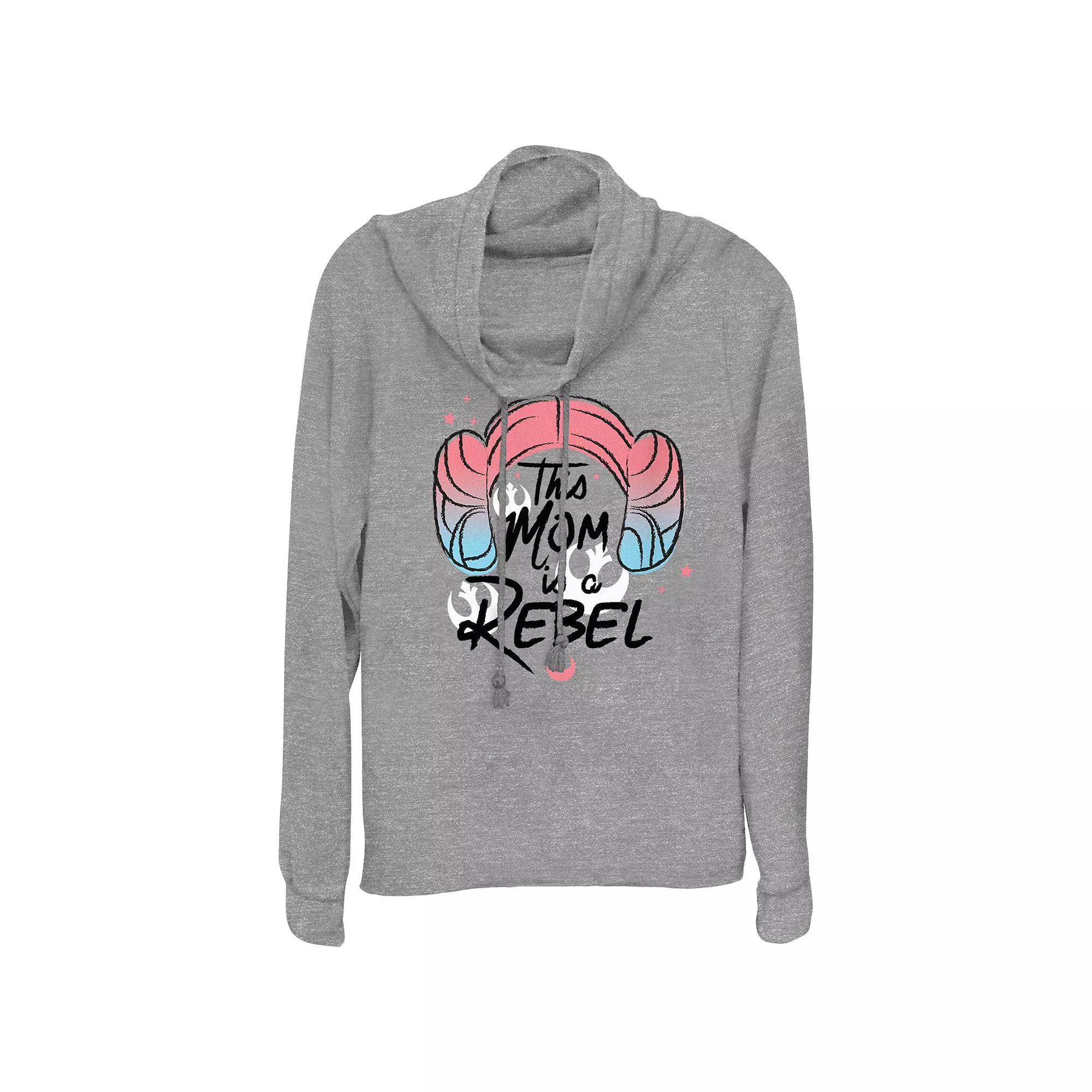 Women's Star Wars This Mom Is A Rebel Cowlneck Graphic Lightweight Long Sleeve,  Product Image