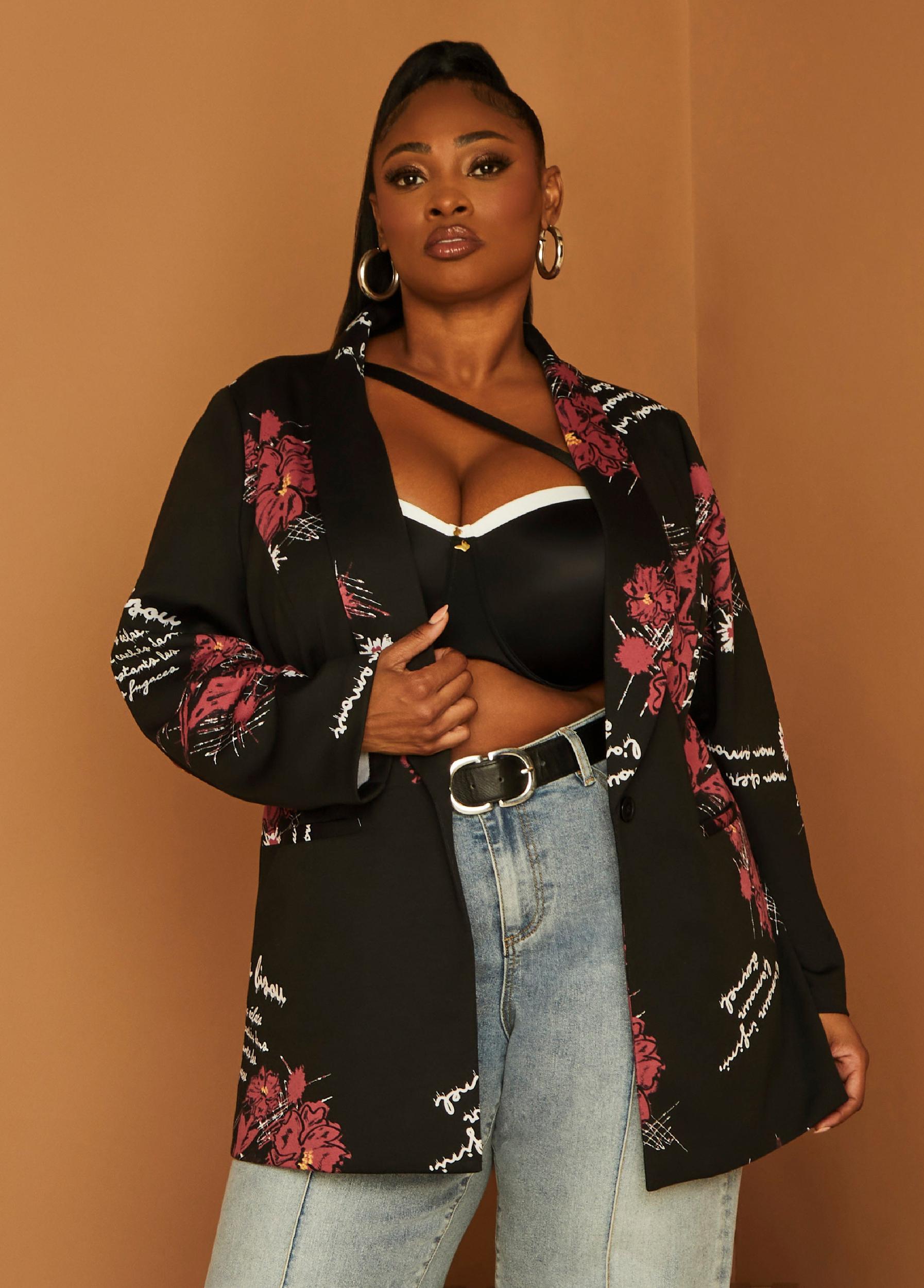 Printed Ponte Blazer Product Image