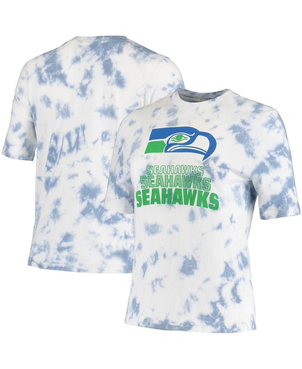 Women's Junk Food Royal Seattle Seahawks Team Spirit Tie-Dye T-Shirt, Size: XS, Blue Product Image