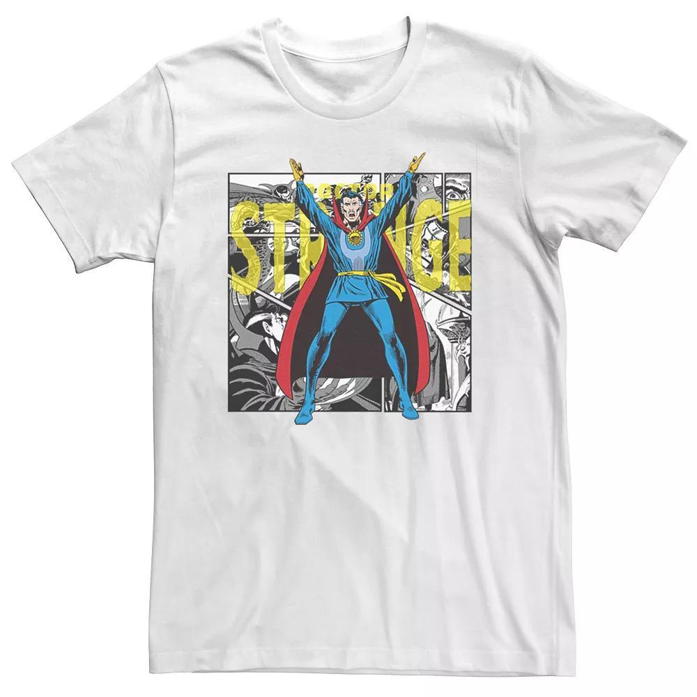 Big & Tall Marvel Doctor Strange Portrait Comic Panels Tee, Men's, Size: 5XL, White Product Image