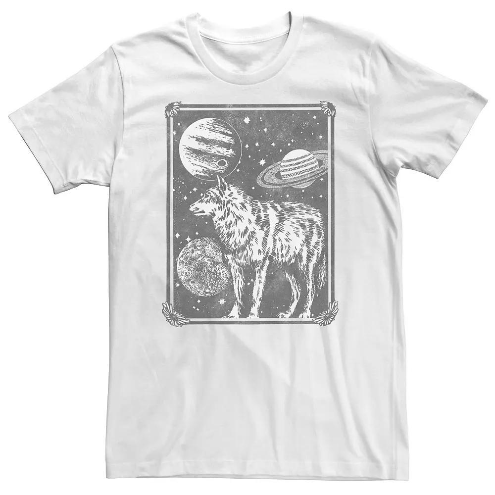 Big & Tall Planet Wolf Flower Box Graphic Tee, Men's, Size: 4XLT, White Product Image