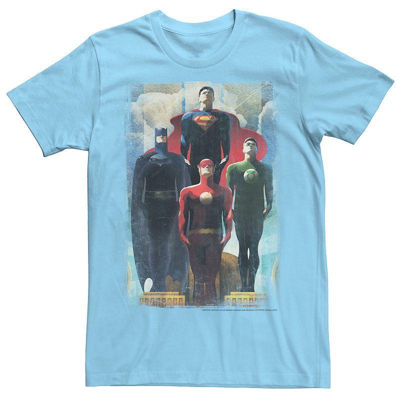 Mens Justice League Faded Poster Graphic Tee Product Image