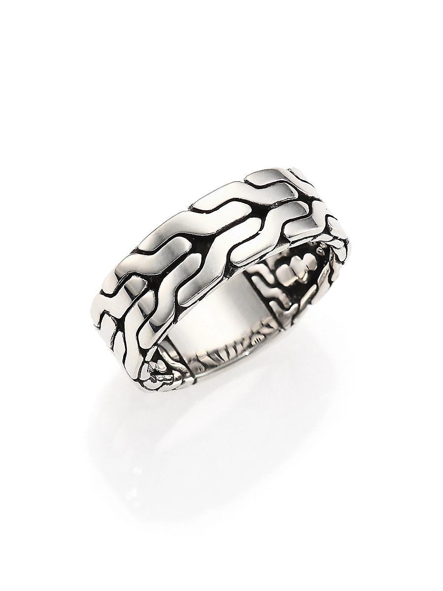 Mens Classic Chain Silver Band Ring Product Image