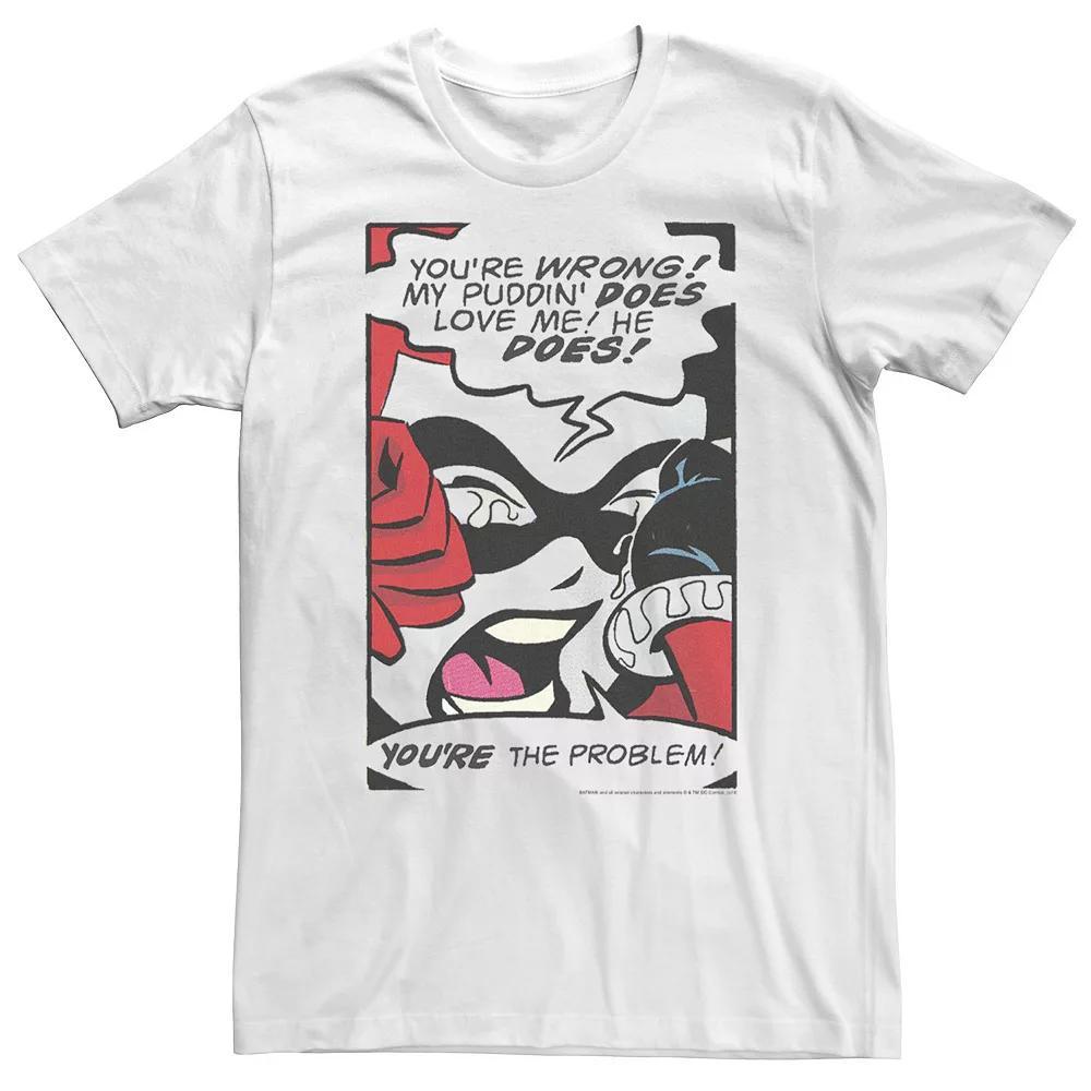 Big & Tall DC Comics Batman Harley Quinn Retro Comic Poster Tee, Men's, Size: XXL Tall, White Product Image