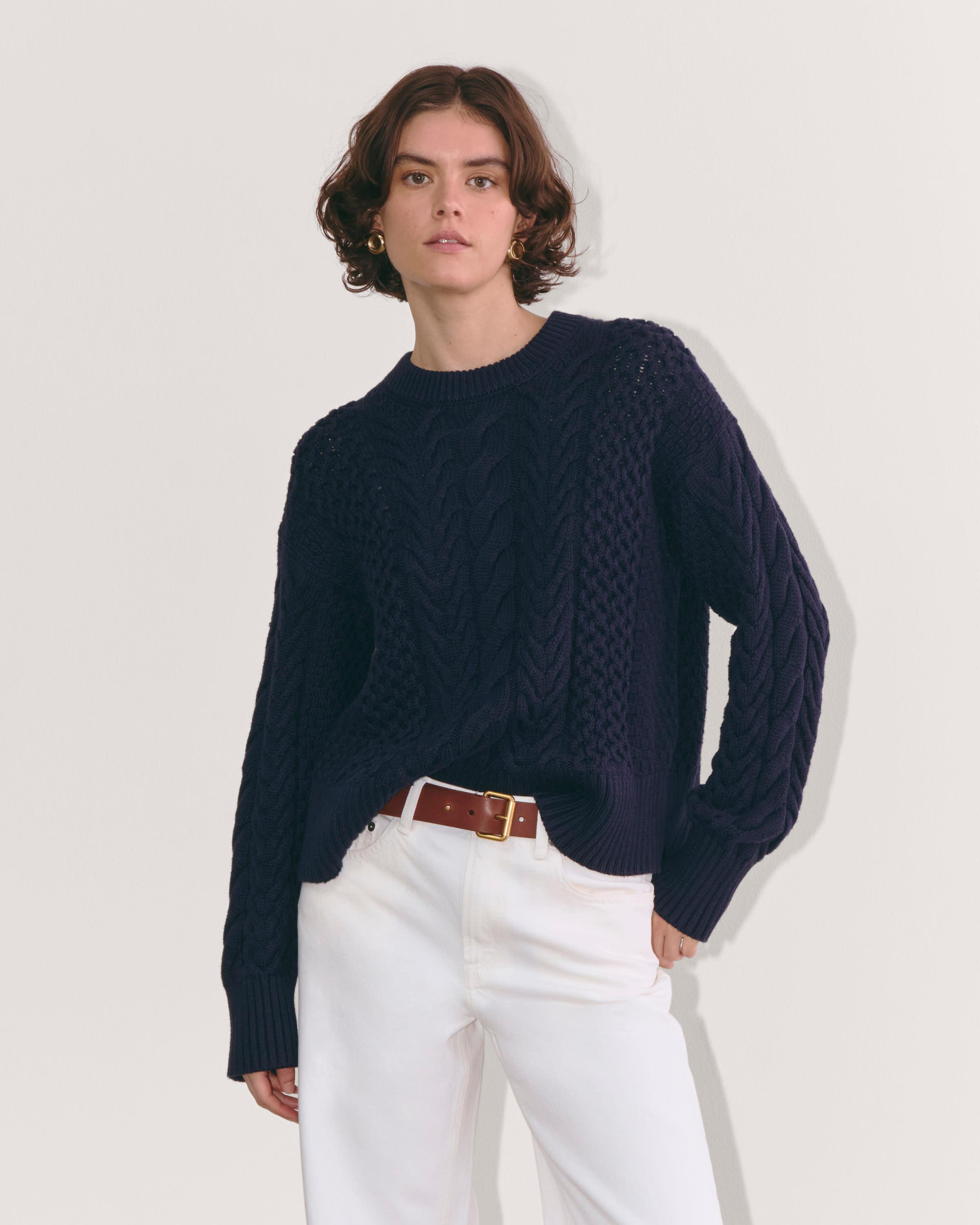 The Cable Sweater in Everyday Cotton Product Image