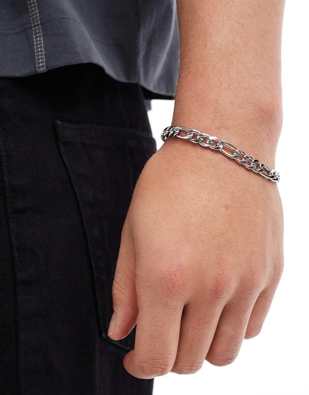 Faded Future statement figaro chain bracelet in silver Product Image