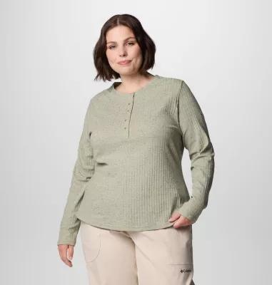 Columbia Womens Brea Falls Henley Long Sleeve Shirt - Plus Size- Product Image