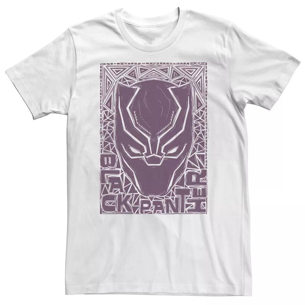 Big & Tall Marvel Black Panther Mask Woodcut Portrait Tee, Men's,  Product Image