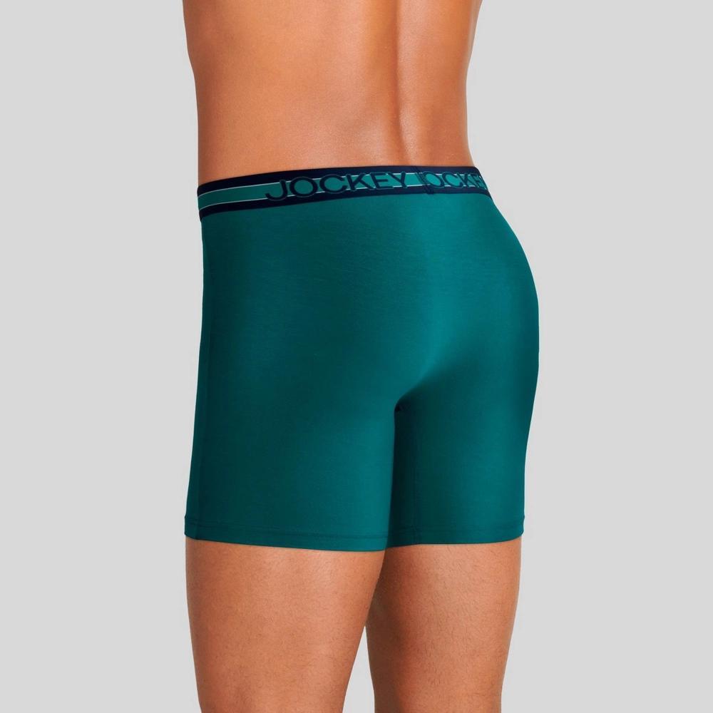 Jockey Generation Mens No Chafe Pouch Ultra Soft Stretch Boxer Briefs 3pk - Aqua /Aqua Blue/Navy Blue L Product Image