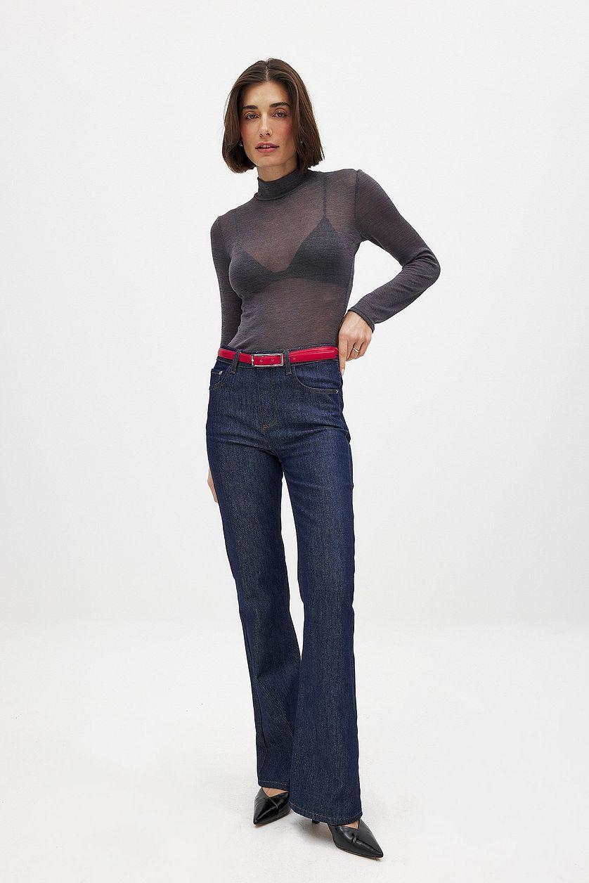 High Waist Flared Denim Product Image