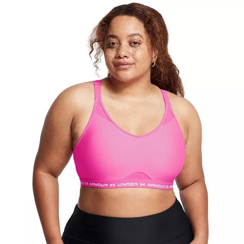 Women's Under Armour Crossback Low-Impact Sports Bra, Size: XXL, Rebel Pink Product Image