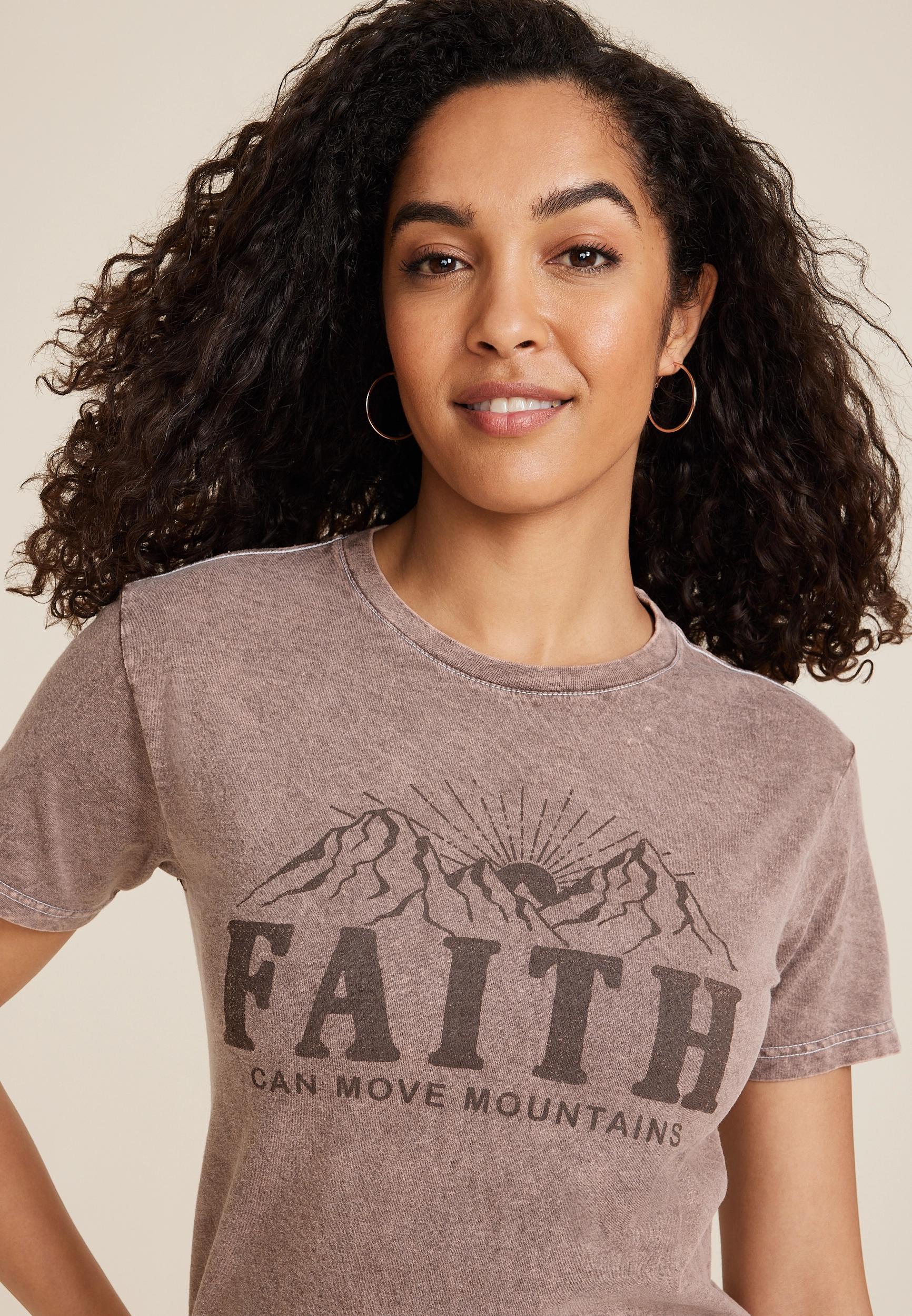 Faith Can Move Mountains Relaxed Fit Graphic Tee Product Image