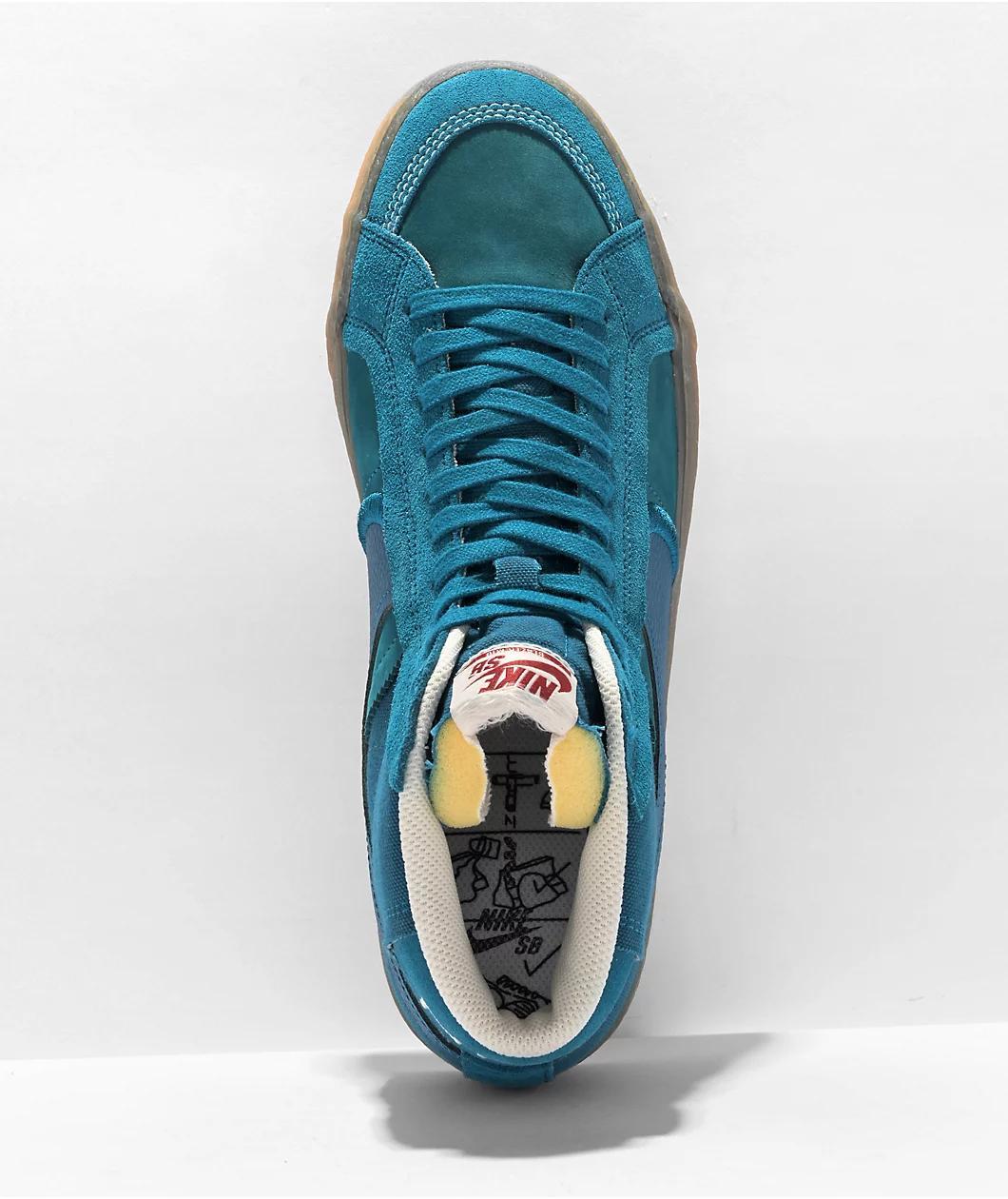 Nike SB Zoom Blazer Mid PRM Plus Green Abyss Skate Shoes Product Image