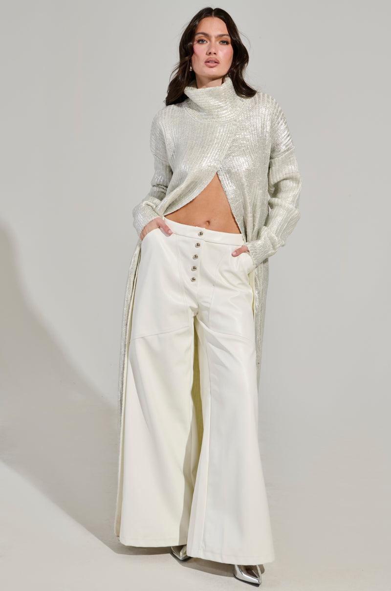 ASHLYN FAUX LEATHER PANT IN WHITE Product Image