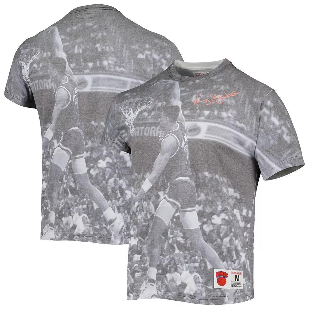 Men's Mitchell & Ness Kenny Walker Gray New York Knicks Above The Rim Sublimated T-Shirt, Size: Large, Grey Product Image