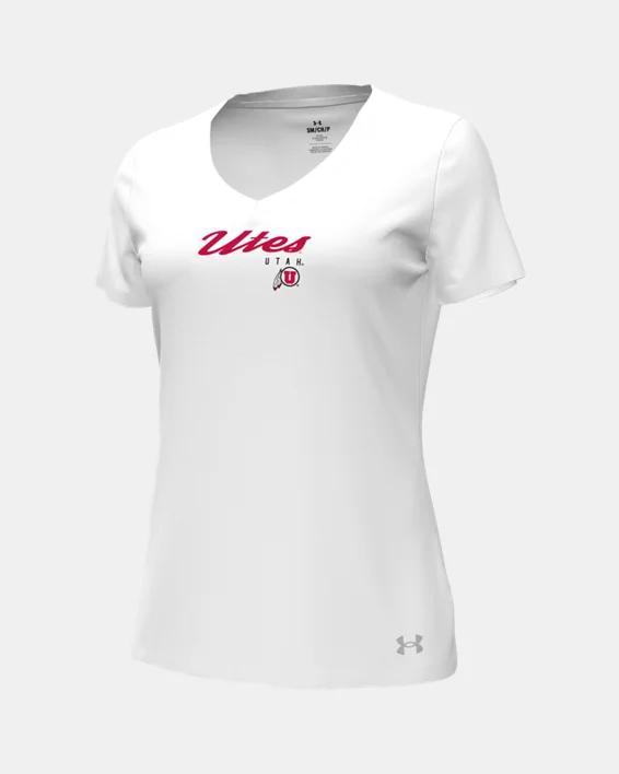 Womens UA Performance Cotton Collegiate V-Neck T-Shirt Product Image