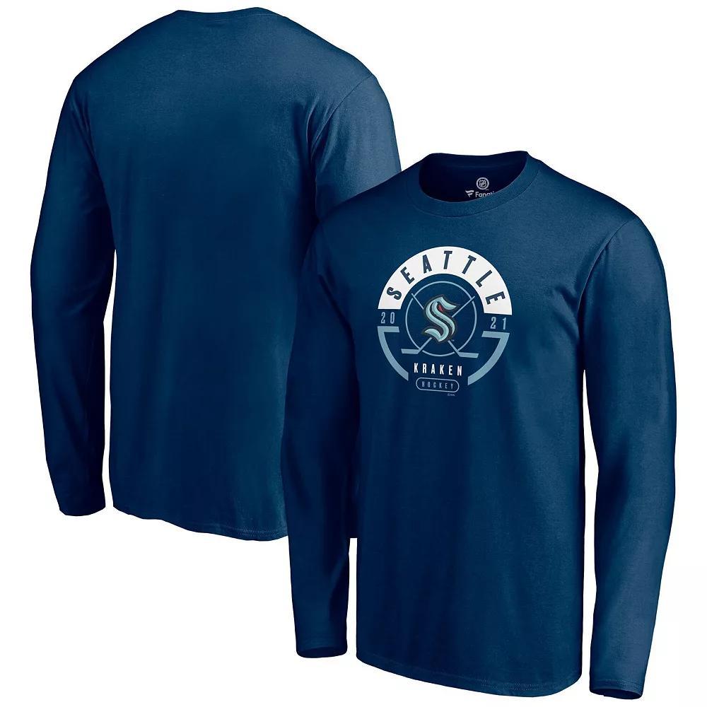 Mens Fanatics Deep Sea Blue Seattle Kraken Block Party Long Sleeve T-Shirt Krk Blue Product Image