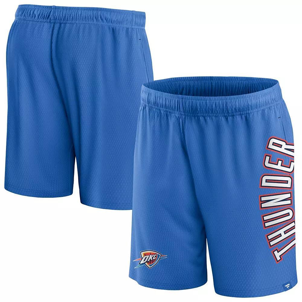 Men's Fanatics Branded Blue Oklahoma City Thunder Post Up Mesh Shorts, Size: Large Product Image