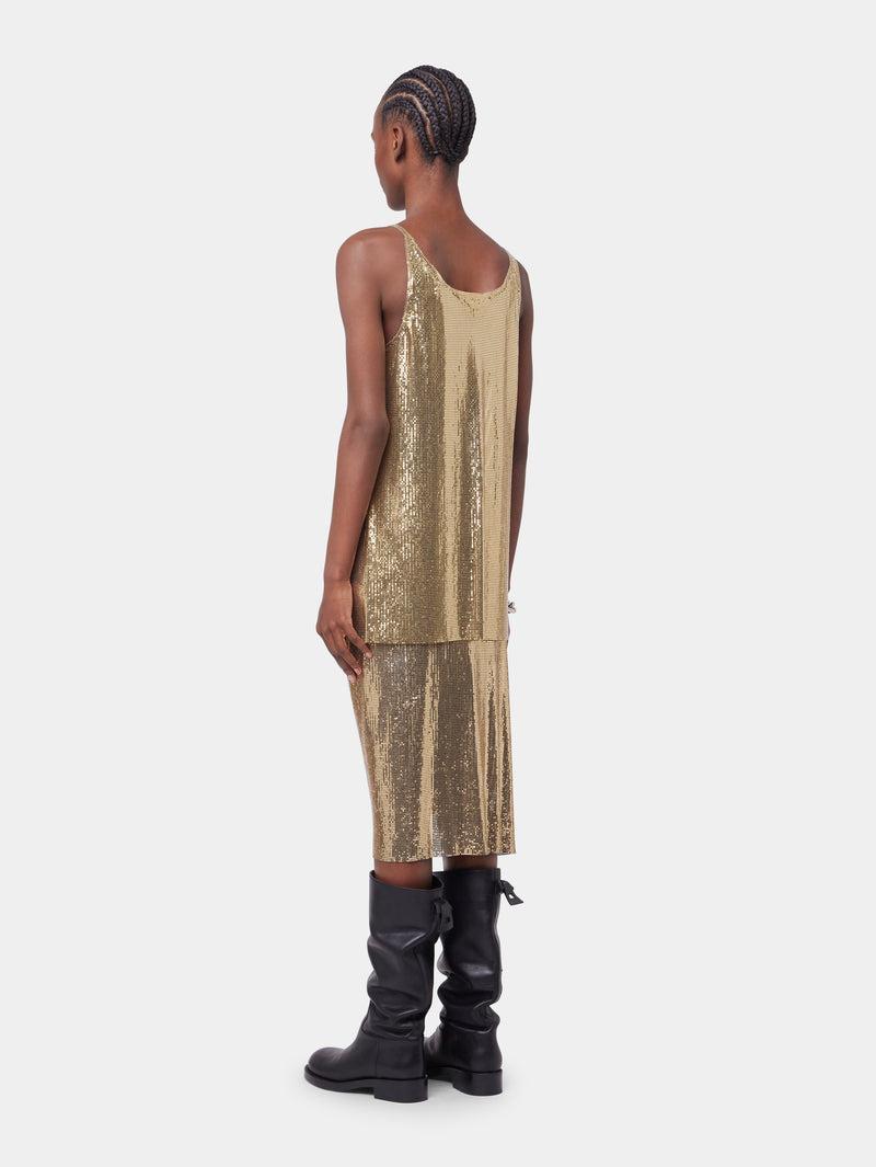 GOLD TANK TOP IN MESH Product Image