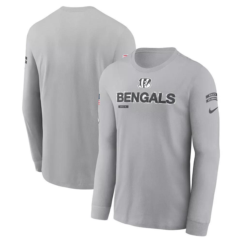 Men's Nike Gray Cincinnati Bengals 2024 Salute To Service Long Sleeve T-Shirt, Size: Small, Grey Product Image