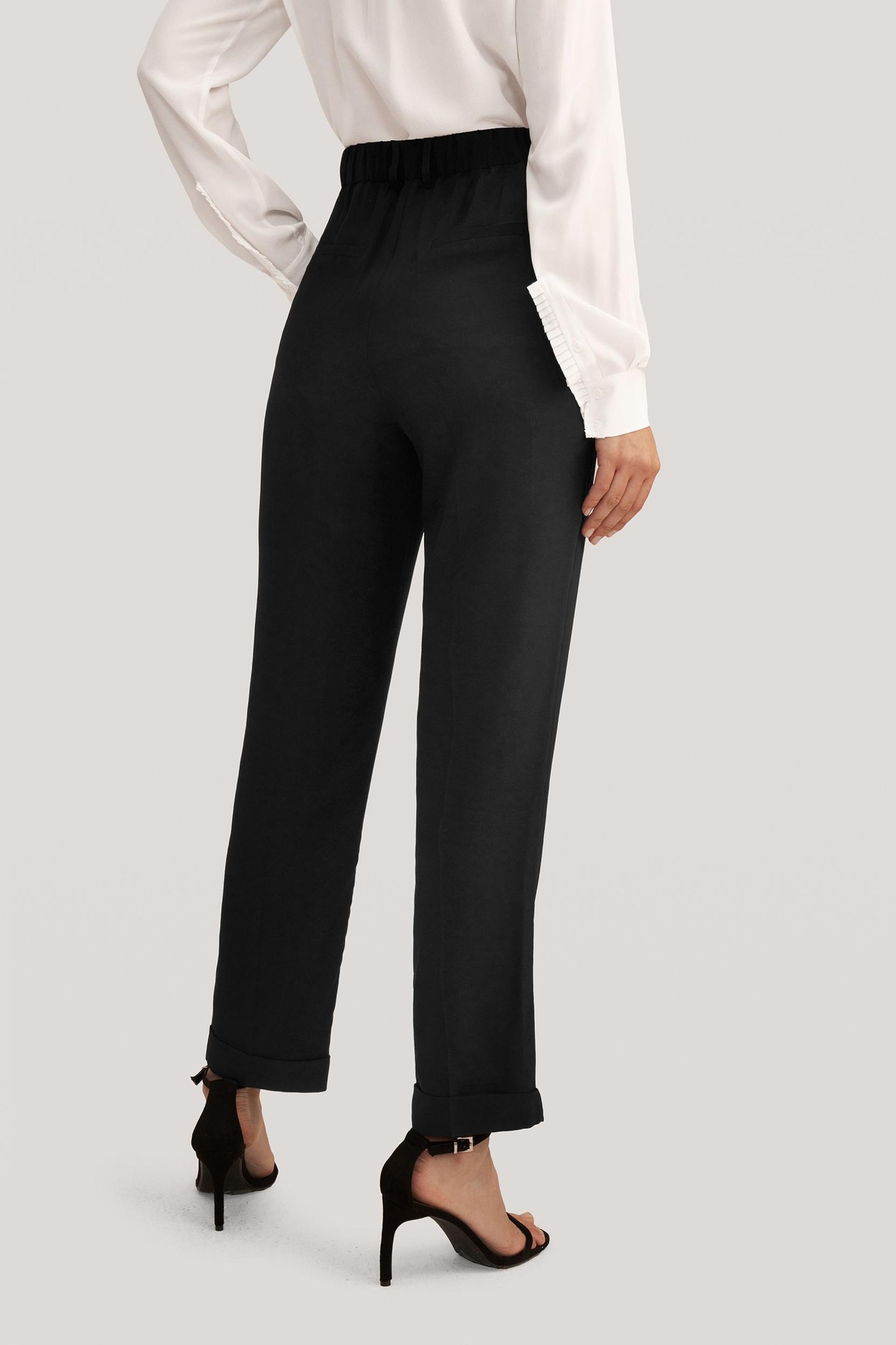Tucked Tapered Silk Pants Product Image