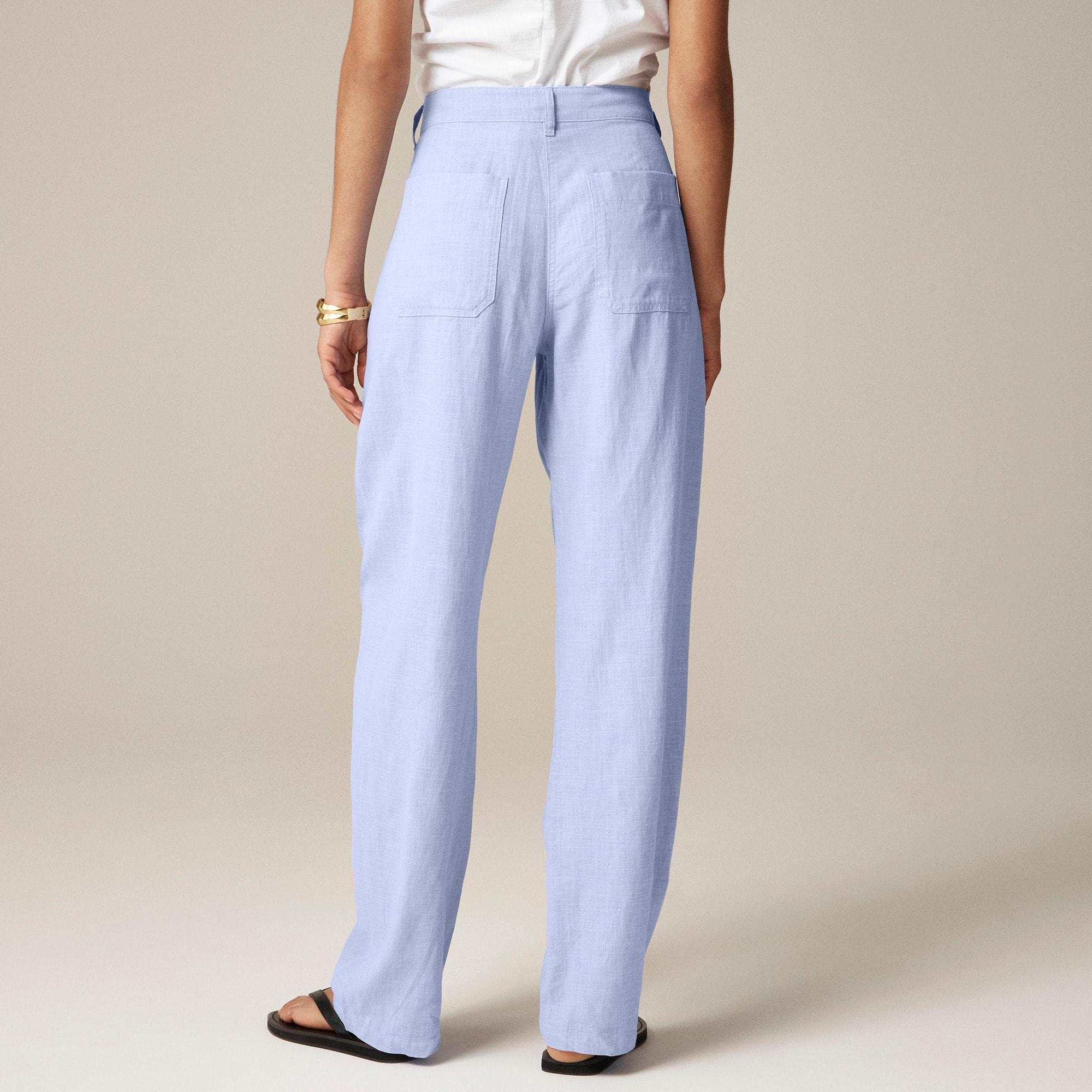 Relaxed barrel-leg pant in linen blend Product Image