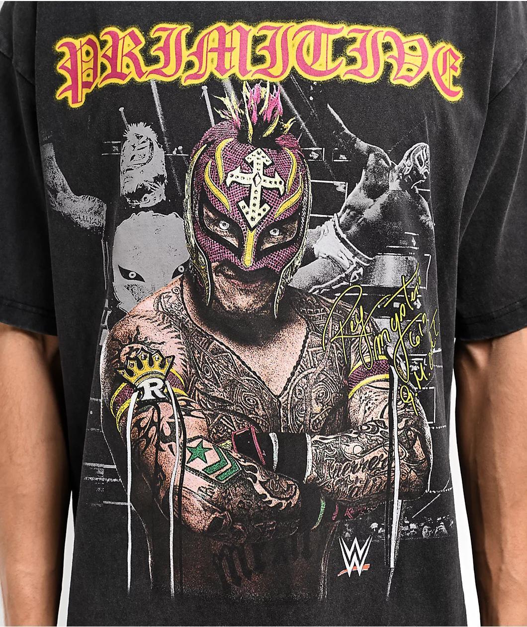 Primitive x WWE Rey Mysterio Black Wash Heavyweight T-Shirt Product Image