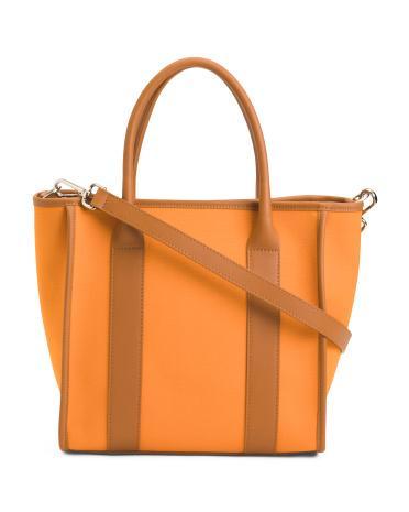 Tote With Leather And Canvas For Women Product Image