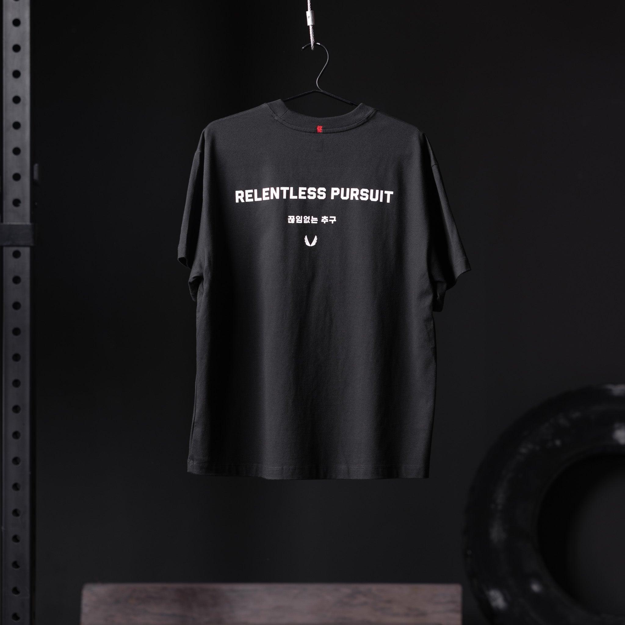 0797. Tech Essential™ Relaxed Tee - Black "RP Wings Stack" Product Image