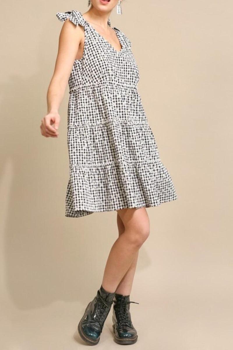 Knotted-Shoulder Tiered Dress Product Image