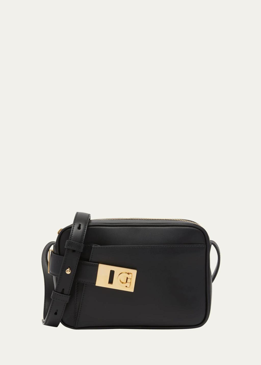 Gancini-buckle leather crossbody bag  Product Image