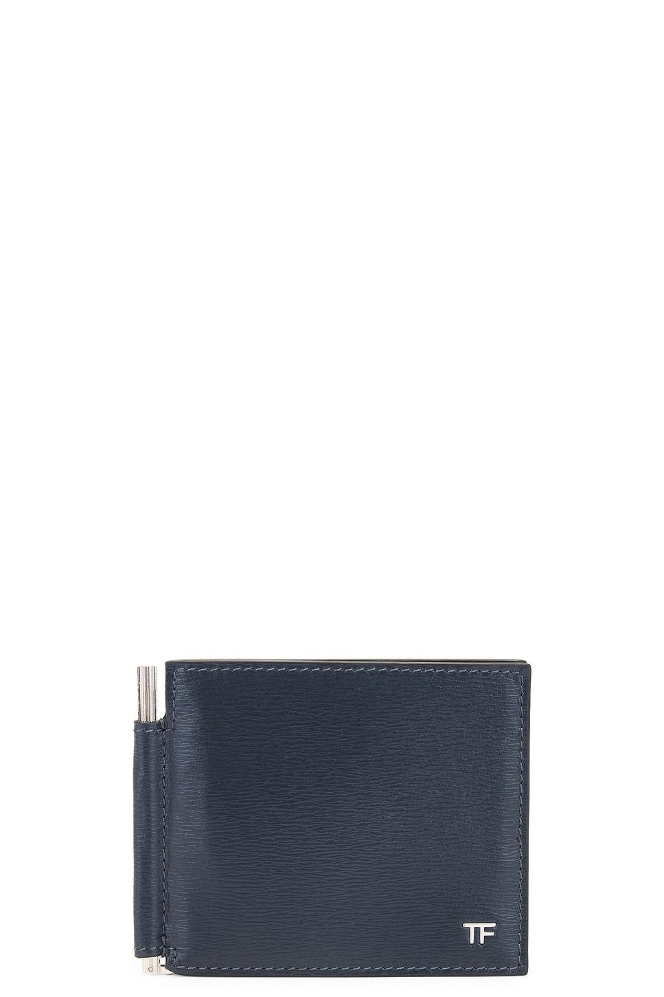 TOM FORD T Line Money Clip Wallet In Denim Blue Product Image