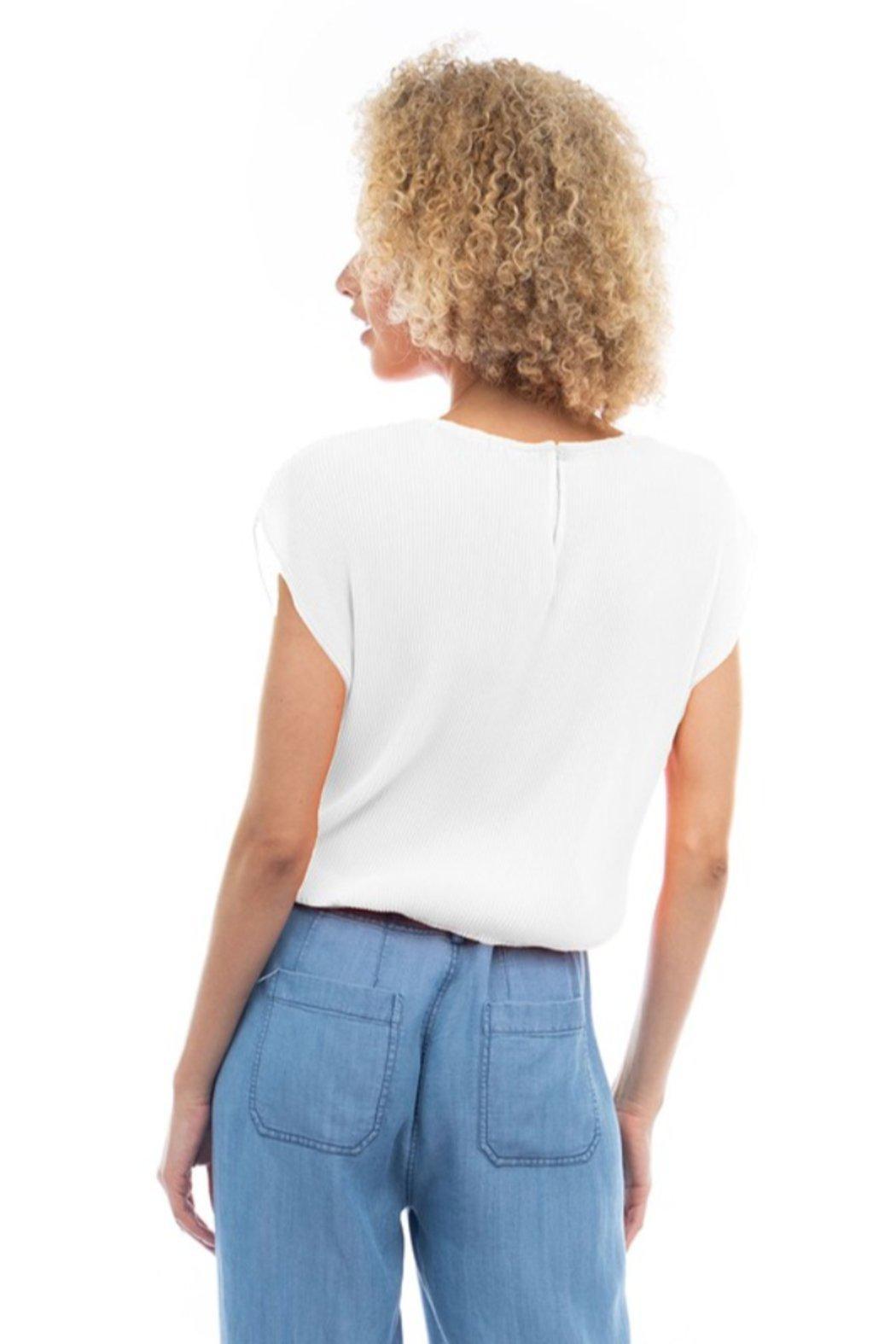 Elastic Waist Cap Sleeve Top Product Image