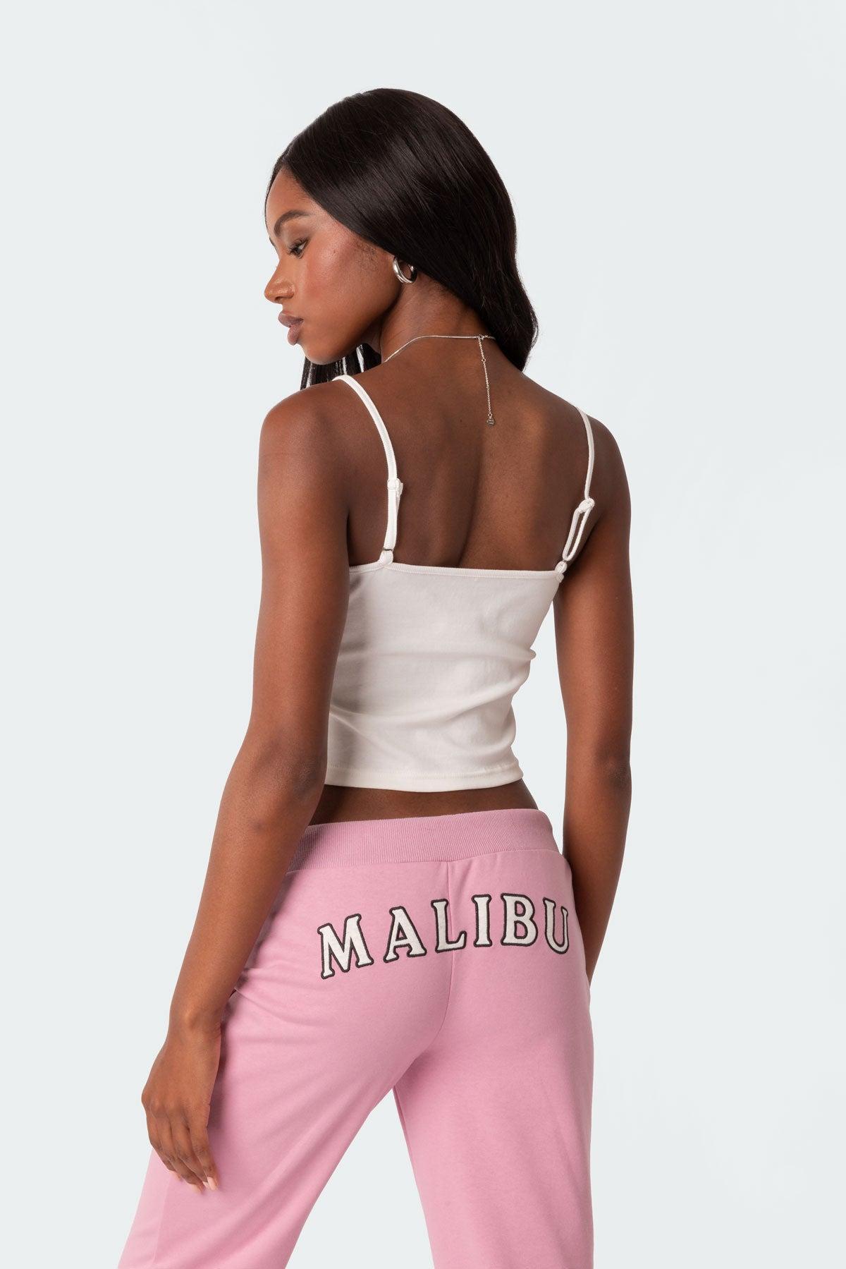 Lace Trim Ribbed Tank Top Product Image