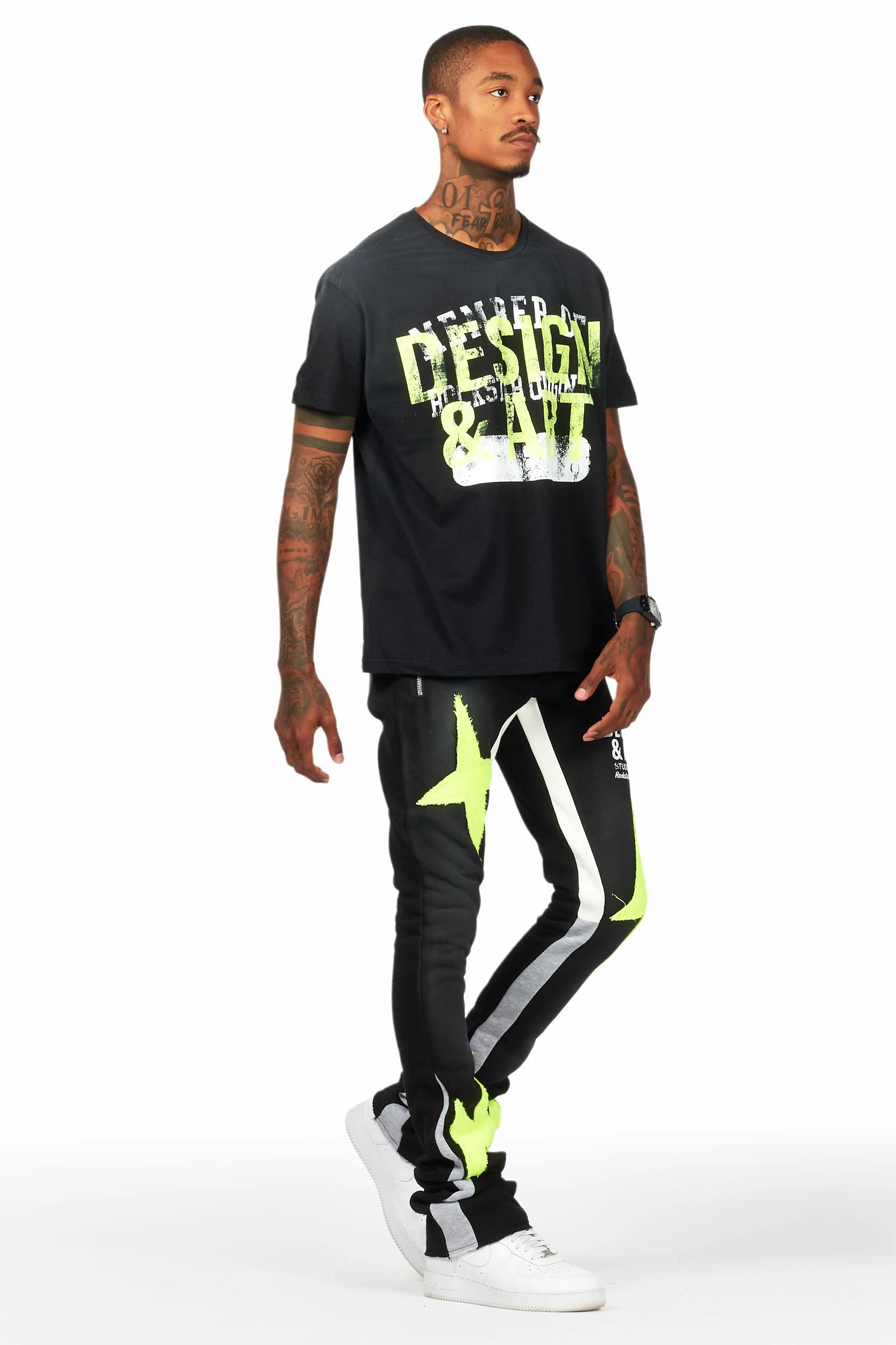 Darko Black T-Shirt/Stacked Flare Track Set Male Product Image