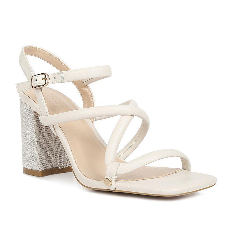 Rag & Co Women's Strappy Block Heel Dress Sandals, Size: 5, Off White Product Image