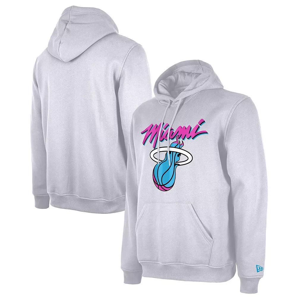 Men's New Era  White Miami Heat 2024/25 City Edition Pullover Hoodie, Size: XL Product Image