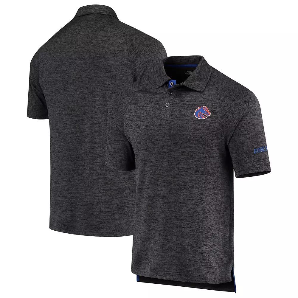 Men's Colosseum Heathered Black Boise State Broncos Down Swing Polo,  Product Image