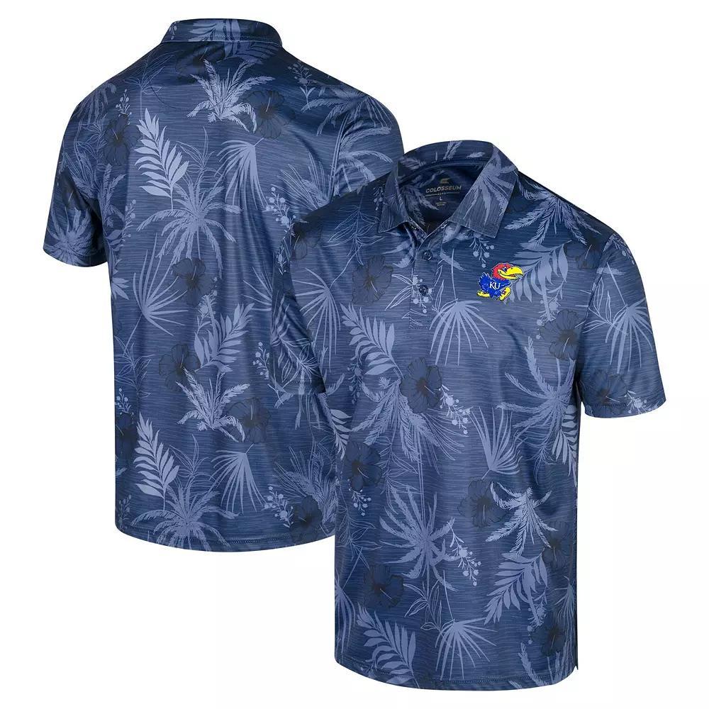 Men's Colosseum Royal Kansas Jayhawks Big & Tall Palms Polo, Size: 2XLT, Blue Product Image
