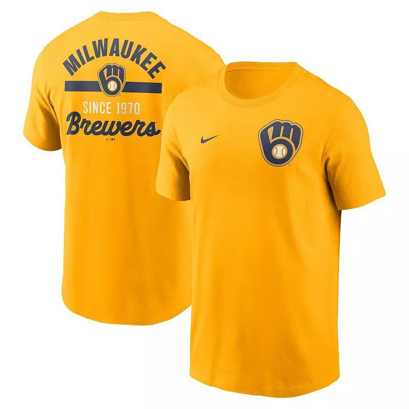 Men's Nike Gold Milwaukee Brewers 2-Hit T-Shirt,  Product Image