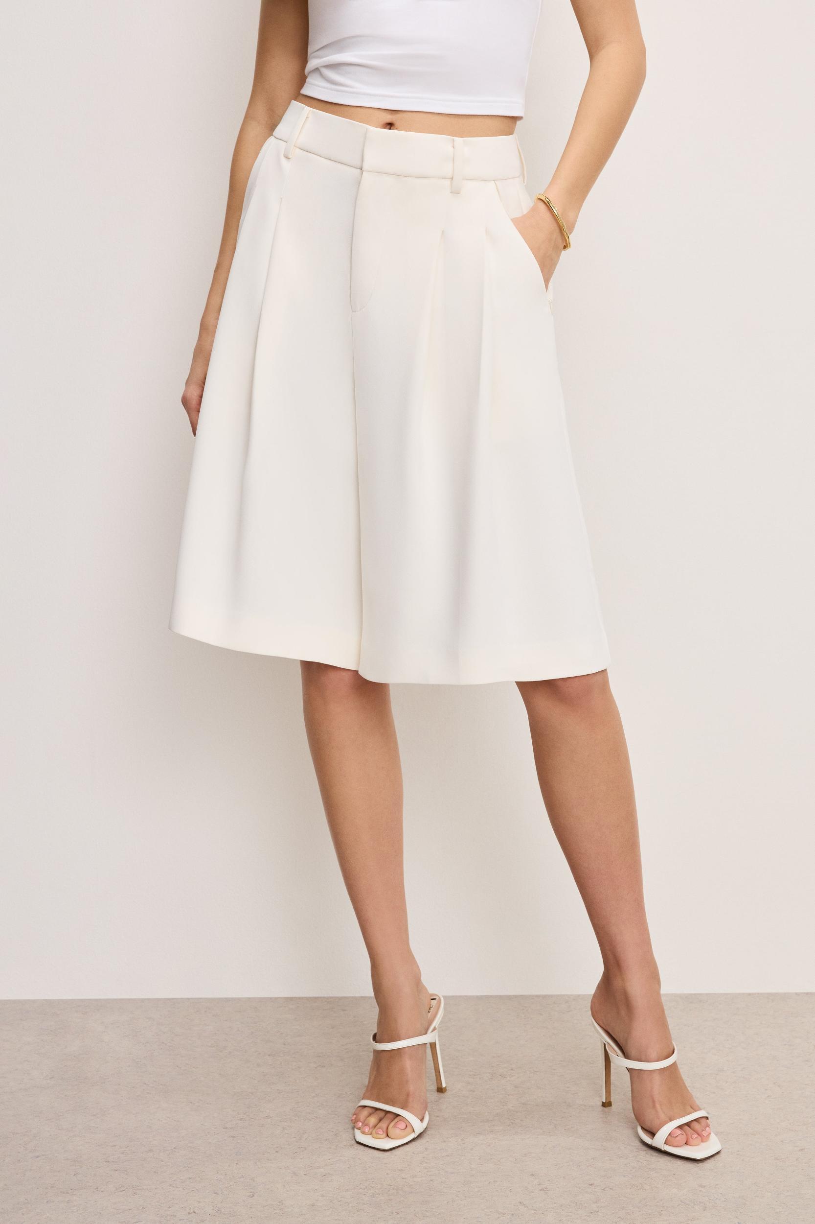 LUXE SUITING LONG SHORTS | CLOUD WHITE Product Image
