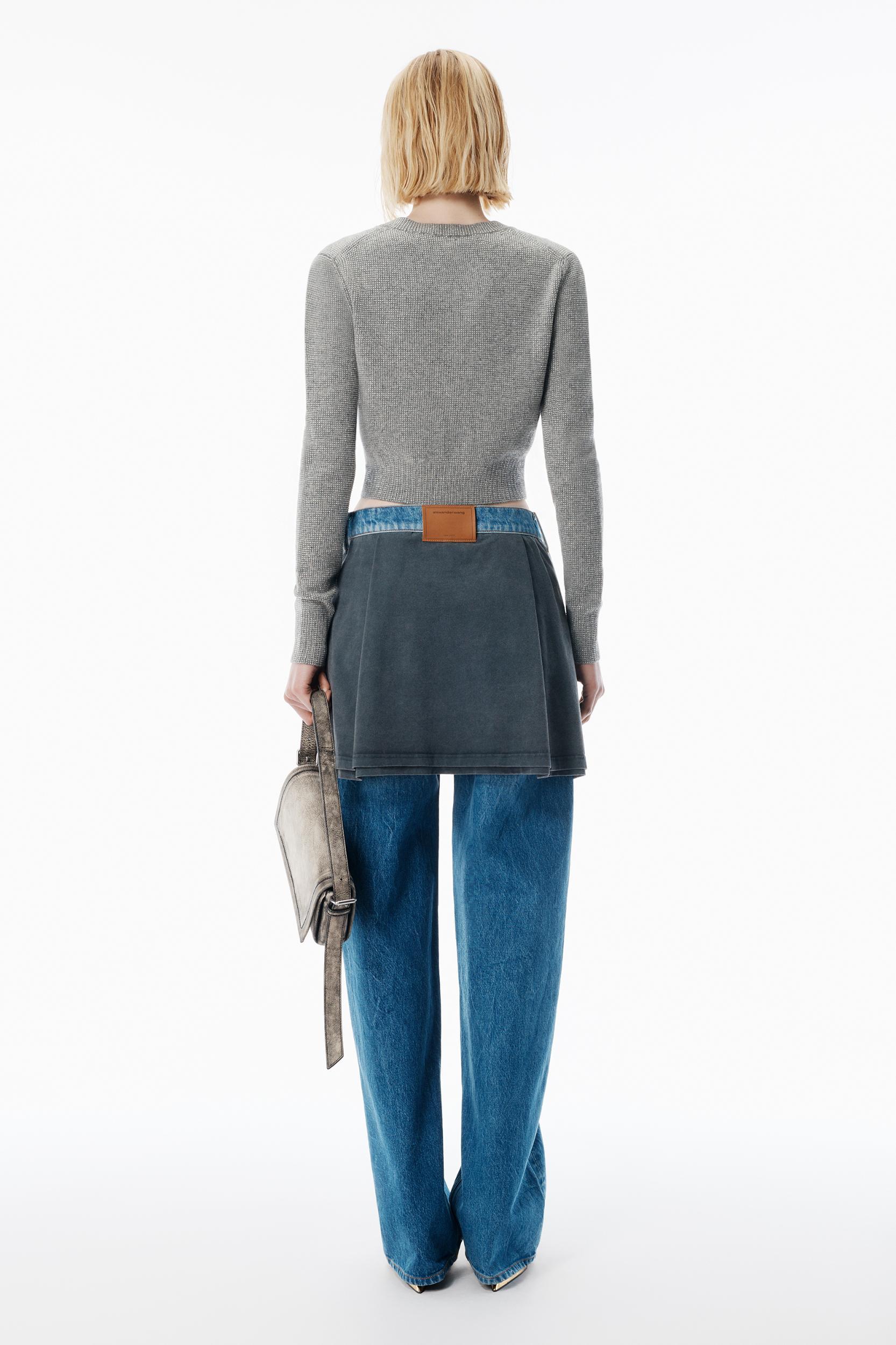 Grey Wool-blend Hotfix Cardigan Product Image