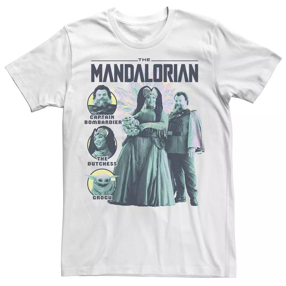 Men's Star Wars The Mandalorian Captain Bombardier Dutchess Grogu Graphic Tee, Size: Large, White Product Image