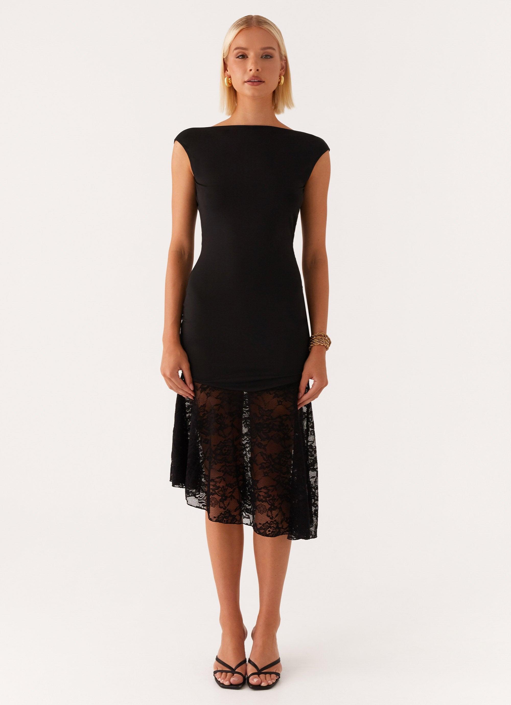 Deshira Midi Dress - Black Product Image