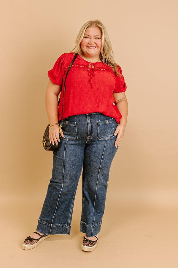 Cafe And Caramel Shift Top Curves in Crimson Product Image