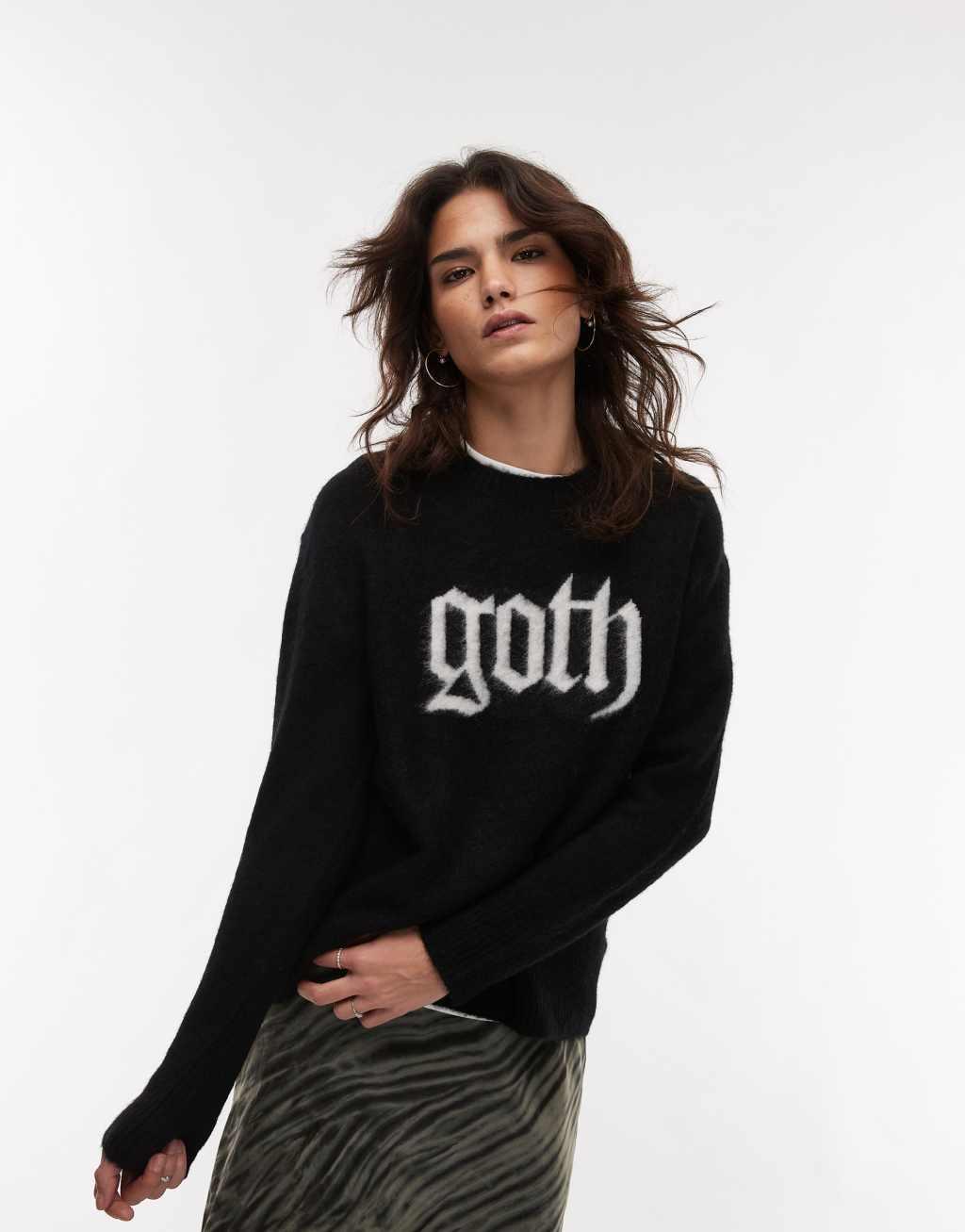 AllSaints Goth sweater in black Product Image