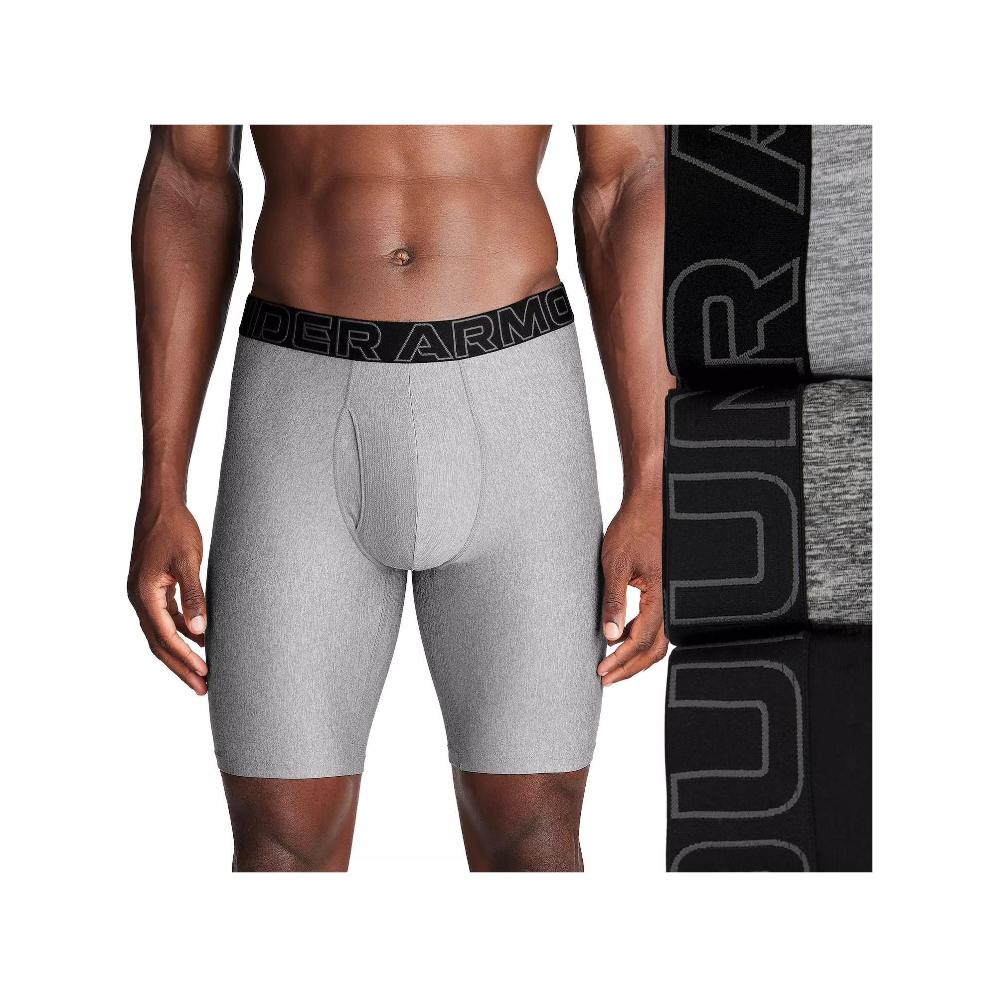 Men's Under Armour 3-pack Performance Tech 9-in. Long Leg Boxer Briefs,  Product Image