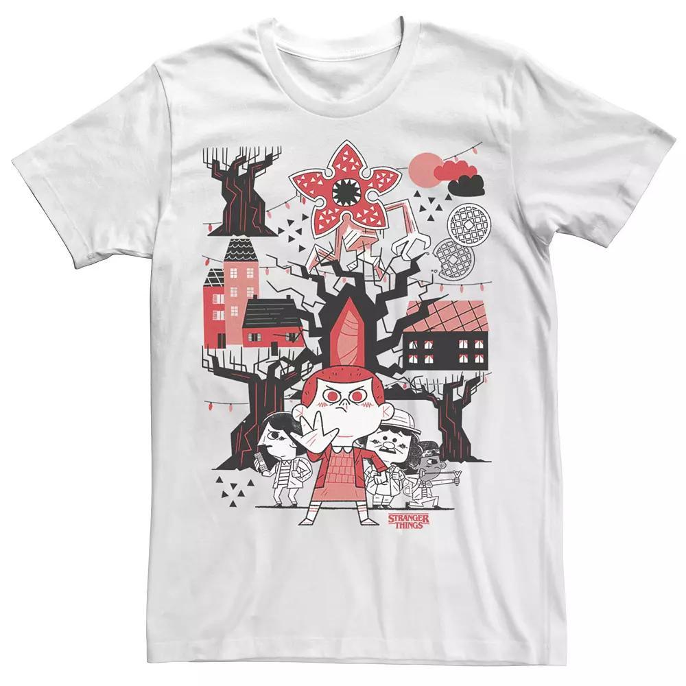 Big & Tall Stranger Things Day Group Shot Chibi Tee, Men's,  Product Image