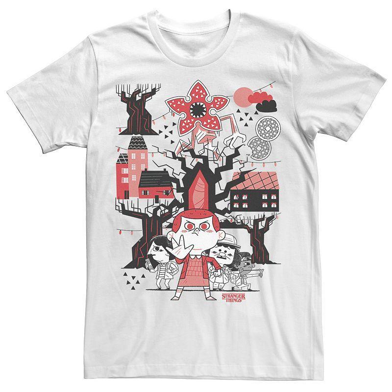 Big & Tall Stranger Things Day Group Shot Chibi Tee, Men's,  Product Image