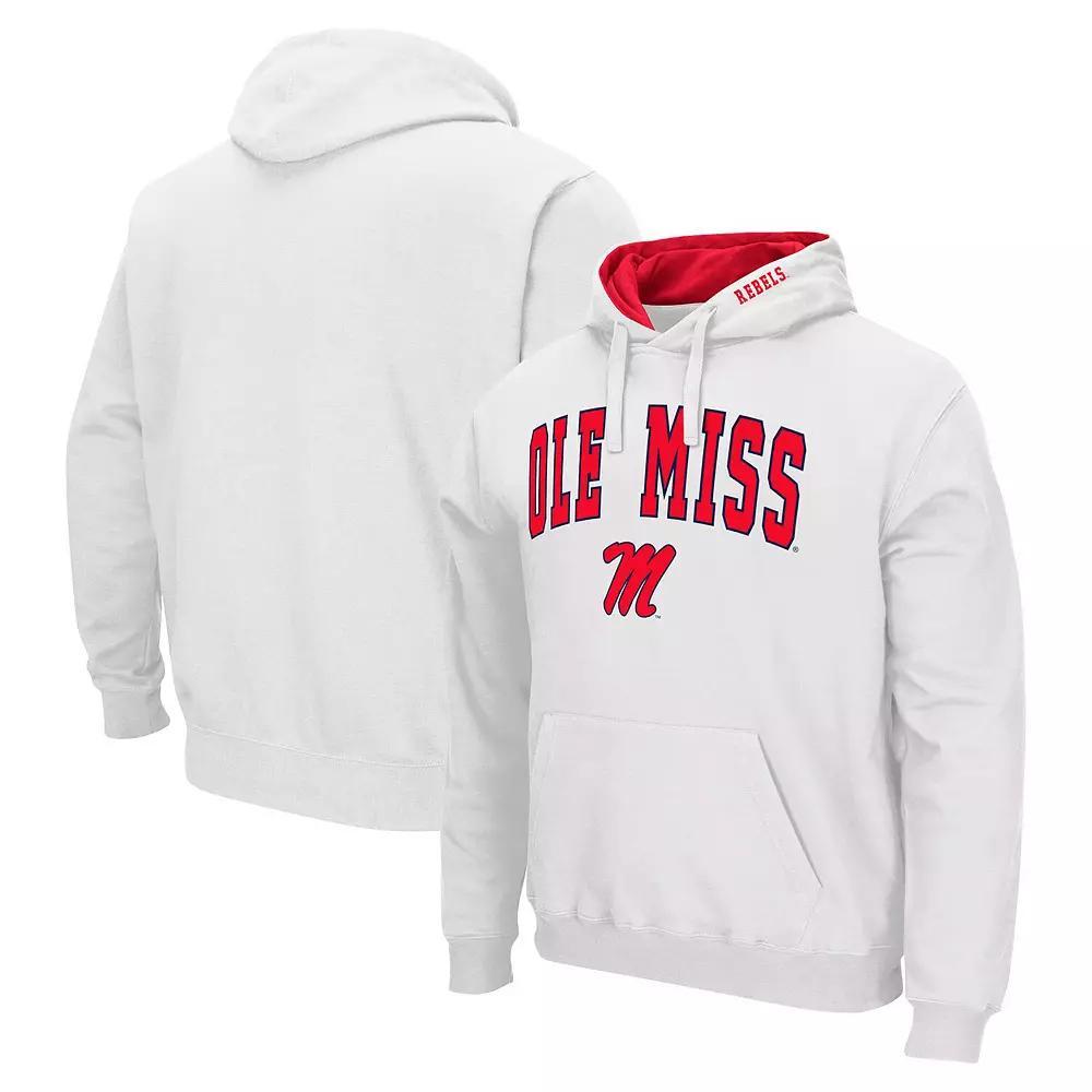 Men's Colosseum White Ole Miss Rebels Arch & Logo 3.0 Pullover Hoodie,  Product Image